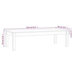 Berkfield Home Coffee Table White 110x50x30 cm Solid Wood Pine - Size: 110 x 50 x 30 cm - thumbnail 8