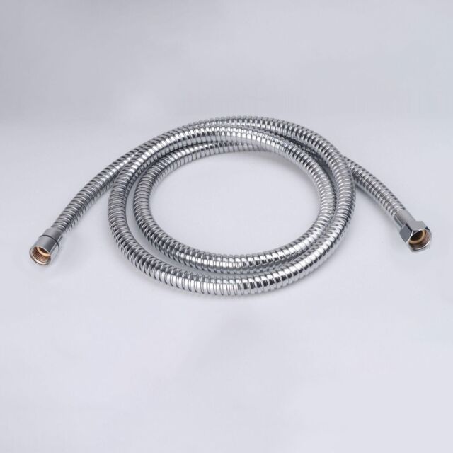 Nes Home 1.5m Stainless Steel Reinforced Flexible Shower Hose in Metallic Silver