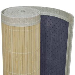 Berkfield Home Rectangular Natural Bamboo Rug 80 x 200 cm in Beige - Size: 100 cm diameter - thumbnail 4