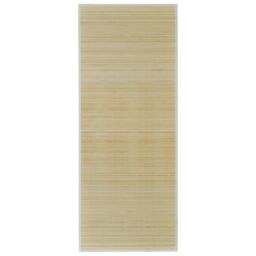 Berkfield Home Rectangular Natural Bamboo Rug 80 x 200 cm in Beige - Size: 100 cm diameter - thumbnail 2