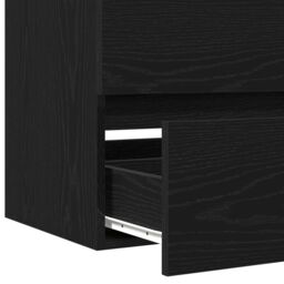 Berkfield Home Sink Cabinet with Built-in Basin Black Oak Engineered Wood - thumbnail 9