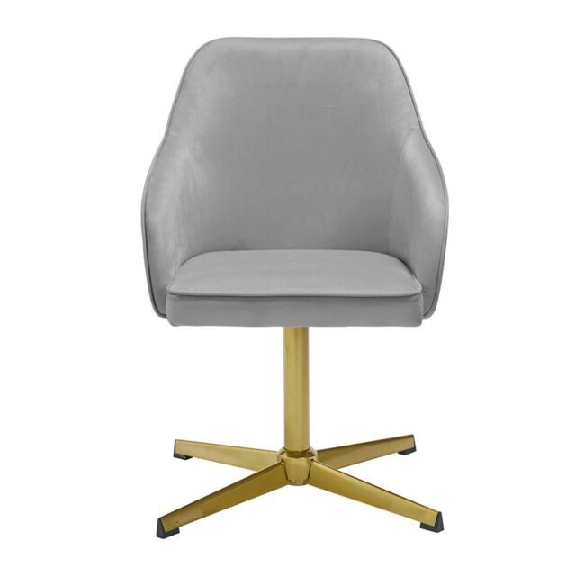 netfurniture Newux Office Chair Grey Velvet Seat