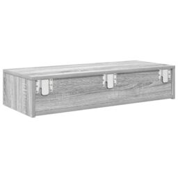Berkfield Home Wall Shelf with Drawers Grey Sonoma 80x33x17 cm Engineered Wood - Size: 80 x 33 x 17 cm - thumbnail 6