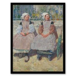 Artery8 Frederick Childe Hassam Framed Wall Art In the Sunlight Girls Portrait - Size: A4 - thumbnail 1