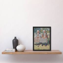 Artery8 Frederick Childe Hassam Framed Wall Art In the Sunlight Girls Portrait - Size: A4 - thumbnail 2