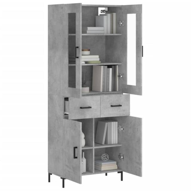 Berkfield Home Highboard Concrete Grey 69.5x34x180 cm Engineered Wood - image 1