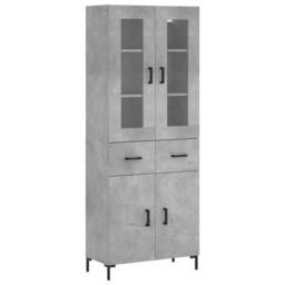 Berkfield Home Highboard Concrete Grey 69.5x34x180 cm Engineered Wood - thumbnail 3
