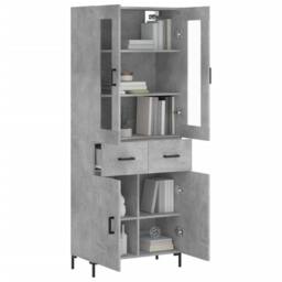Berkfield Home Highboard Concrete Grey 69.5x34x180 cm Engineered Wood - thumbnail 1