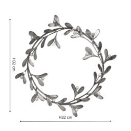 Ivyline Galvanised Mistletoe Wreath D32cm in Silver - thumbnail 5