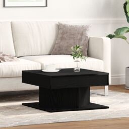 Berkfield Home Black Oak Coffee Table - 57x57x30 cm - Engineered Wood - Size: 57 x 57 x 30 cm - thumbnail 4
