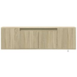 Berkfield Home TV Wall Cabinet with LED Lights Sonoma Oak 135x31x39.5 cm in Brown - thumbnail 6