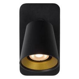 Lucide 'TURNON' Dimmable Stylish Tiltable Indoor LED Wall Spotlight GU10 in Black - thumbnail 5