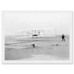 Artery8 Daniels First Flight Wright Brothers 1903 Photo Aviation Artwork Framed Wall Art Print A4 in White - thumbnail 1