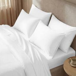 Bedable 100% Cotton Bedding Set Sateen 460 Thread Count - Soft Bedding in White - Size: King - thumbnail 5