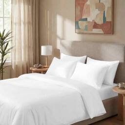 Bedable 100% Cotton Bedding Set Sateen 460 Thread Count - Soft Bedding in White - Size: King - thumbnail 4