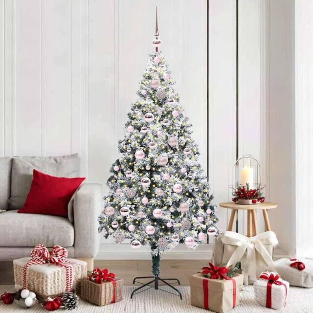 Berkfield Home Artificial Christmas Tree with 300 LEDs with Stand Green 180 cm - image 1