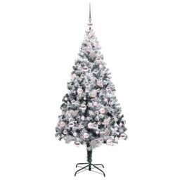 Berkfield Home Artificial Christmas Tree with 300 LEDs with Stand Green 180 cm - thumbnail 4