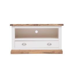 Cabinet Bits Tropea Off-White 1 Drawer TV Cabinet Chrome Cup Handle