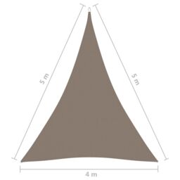 Berkfield Home Sunshade Sail Oxford Fabric Triangular 4x5x5 m Taupe in Beige - thumbnail 6