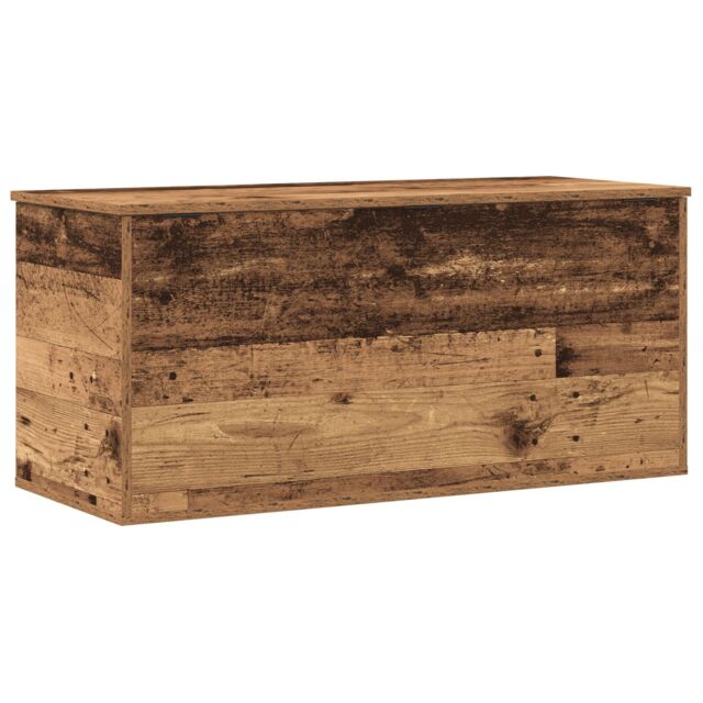 Berkfield Home Storage Box with Lid Old Wood 100x42x46 cm Engineered Wood in Brown - Size: 100 x 42 x 46 cm - image 1