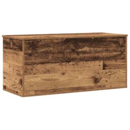 Berkfield Home Storage Box with Lid Old Wood 100x42x46 cm Engineered Wood in Brown - Size: 100 x 42 x 46 cm - thumbnail 1