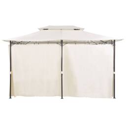 Wyld and Coco Beige Gazebo Curtains Black Powder Coat Steel Frame 300 x 400cm - Size: 300 x 400 cm - thumbnail 3