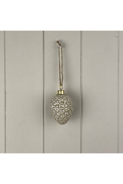 KDMD Glazed Ceramic Hanging Pinecone Decoration in Gold - image 1