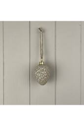 KDMD Glazed Ceramic Hanging Pinecone Decoration in Gold