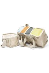 KDMD Jute & Cotton Mini Shopping Basket - 16x10x12cm in Orange - Size: 16 x 10 x 12 cm - thumbnail 3