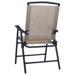 Berkfield Home Folding Garden Chairs 2 pcs Texilene Taupe in Beige - thumbnail 5