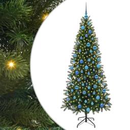 Berkfield Home Elegant Artificial Christmas Tree with 300 LEDs Green 180 cm PE a - thumbnail 3