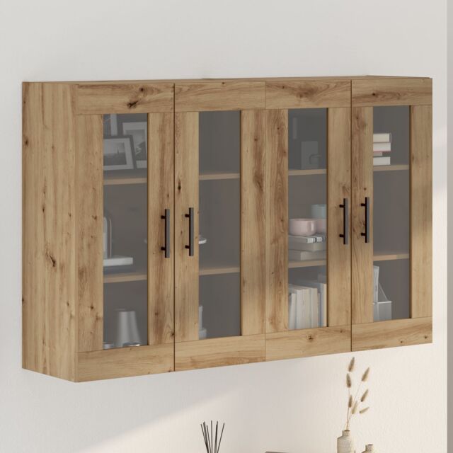 Berkfield Home Wall Mounted Cabinets 2 pcs Artisan Oak 69.5x34x90 cm Engineered Wood in Brown - image 1