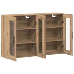 Berkfield Home Wall Mounted Cabinets 2 pcs Artisan Oak 69.5x34x90 cm Engineered Wood in Brown - thumbnail 5