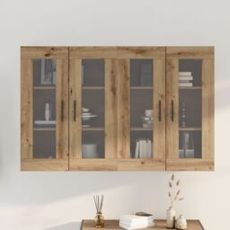 Berkfield Home Wall Mounted Cabinets 2 pcs Artisan Oak 69.5x34x90 cm Engineered Wood in Brown - thumbnail 4