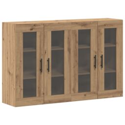 Berkfield Home Wall Mounted Cabinets 2 pcs Artisan Oak 69.5x34x90 cm Engineered Wood in Brown - thumbnail 2