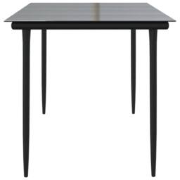 Berkfield Home Elegant Garden Dining Table Black 160x80x74cm Steel & Tempered Glass - Size: 160 x 80 x 74 cm - thumbnail 4