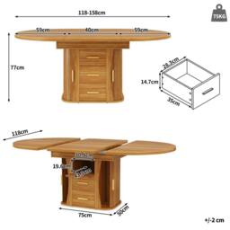 Matteo Walnut Extendable Dining Table - Round to Oval - Seats 6 - thumbnail 6
