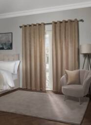 New Edge Blinds Metro Thermal Blackout Eyelet Curtains in Taupe - Size: 168 cm width x 229 cm drop - thumbnail 4