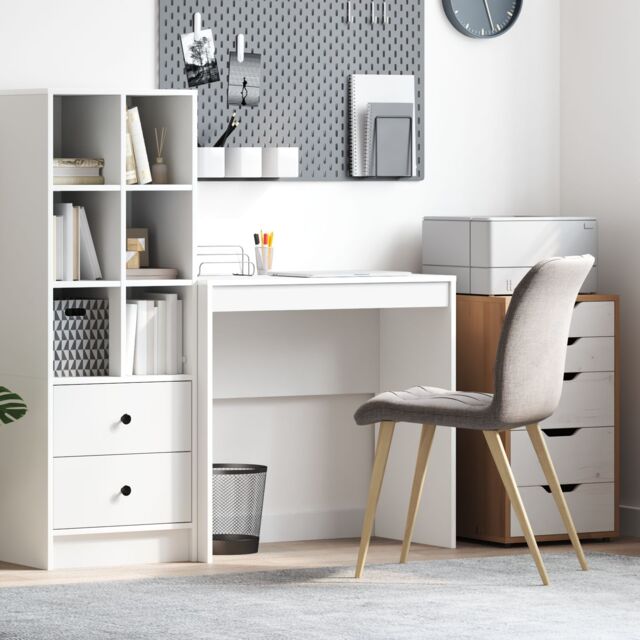 Berkfield Home Writing Desk White MDF 80 x 40 x 76 cm Simple Writing Desk - image 1