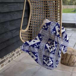 Benjamin Tate Design Egyptian Hieroglyphs In Navy Blanket in Natural - Size: 120 cm x 150 cm - thumbnail 4