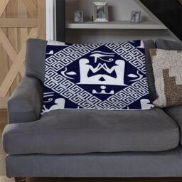 Benjamin Tate Design Egyptian Hieroglyphs In Navy Blanket in Natural - Size: 120 cm x 150 cm - thumbnail 2
