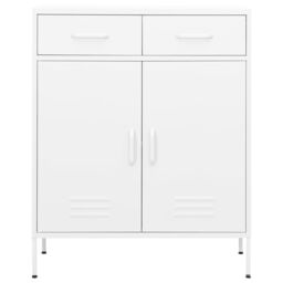 Berkfield Home Storage Cabinet White 80x35x101.5 cm Steel - thumbnail 2