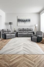 More4Homes Postana Electric Recliner Jumbo Cord 1+2+3 Seater Sofa Set in Grey - thumbnail 1