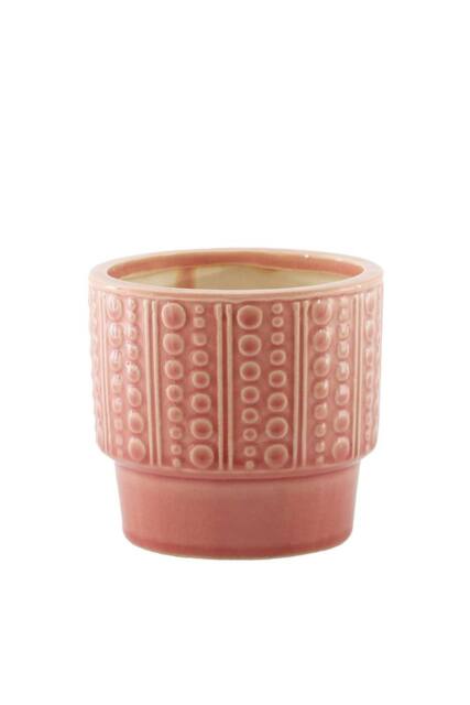 KDMD Hortus Salmon Pink Warwick Dimple Pot 19cm H x 21cm Dia - image 1