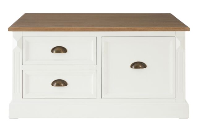 Orsina Sturdy Coffee Table, Wooden Top Decorative Coffee Table For Livingroom, Durable Modern Coffee Table in White - image 1