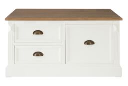 Orsina Sturdy Coffee Table, Wooden Top Decorative Coffee Table For Livingroom, Durable Modern Coffee Table in White - thumbnail 1