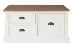Orsina Sturdy Coffee Table, Wooden Top Decorative Coffee Table For Livingroom, Durable Modern Coffee Table in White - thumbnail 6