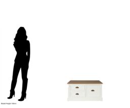 Orsina Sturdy Coffee Table, Wooden Top Decorative Coffee Table For Livingroom, Durable Modern Coffee Table in White - thumbnail 4