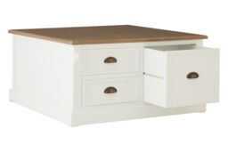Orsina Sturdy Coffee Table, Wooden Top Decorative Coffee Table For Livingroom, Durable Modern Coffee Table in White - thumbnail 5