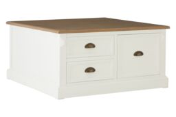 Orsina Sturdy Coffee Table, Wooden Top Decorative Coffee Table For Livingroom, Durable Modern Coffee Table in White - thumbnail 2
